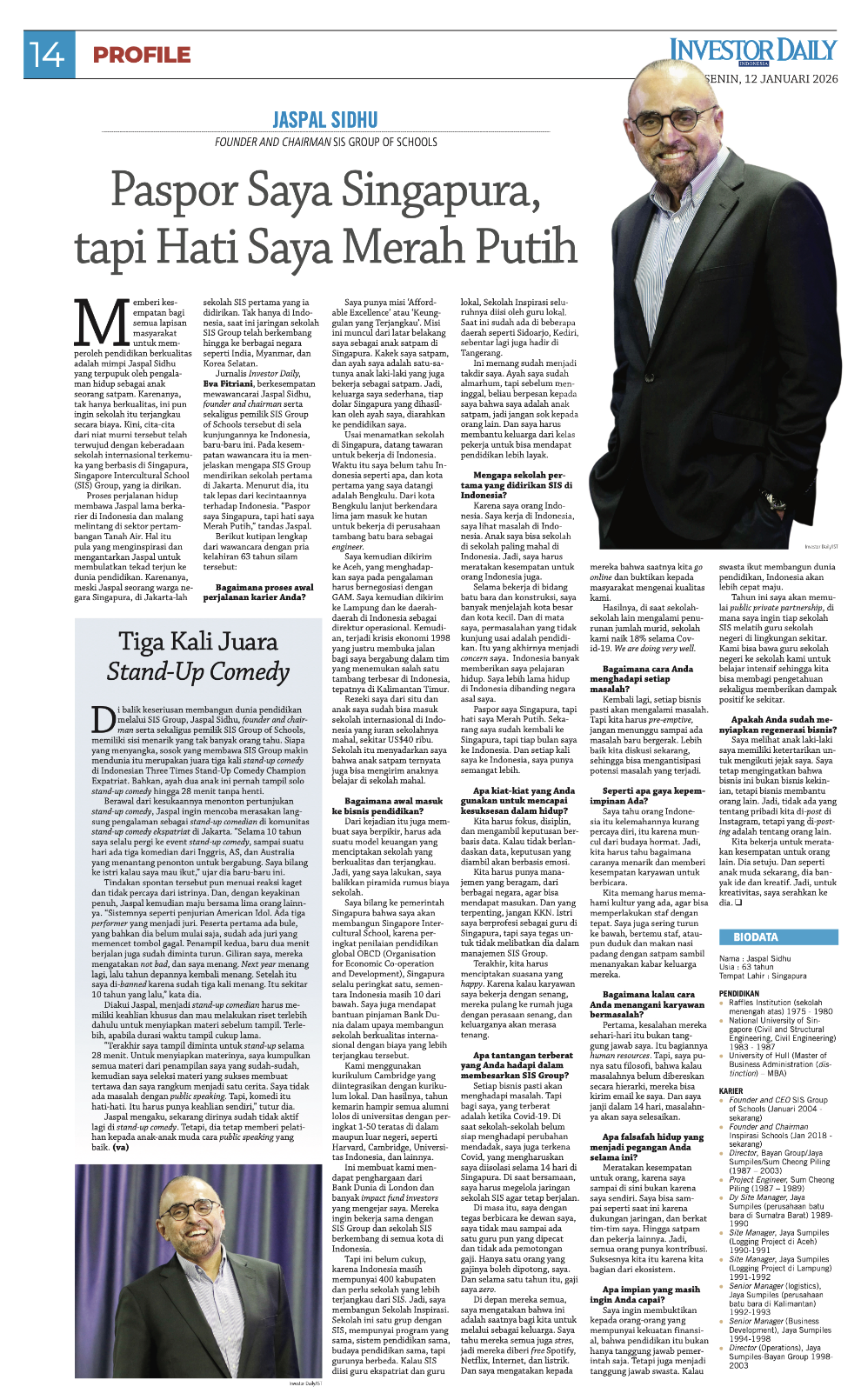 jaspal sidhu investor daily